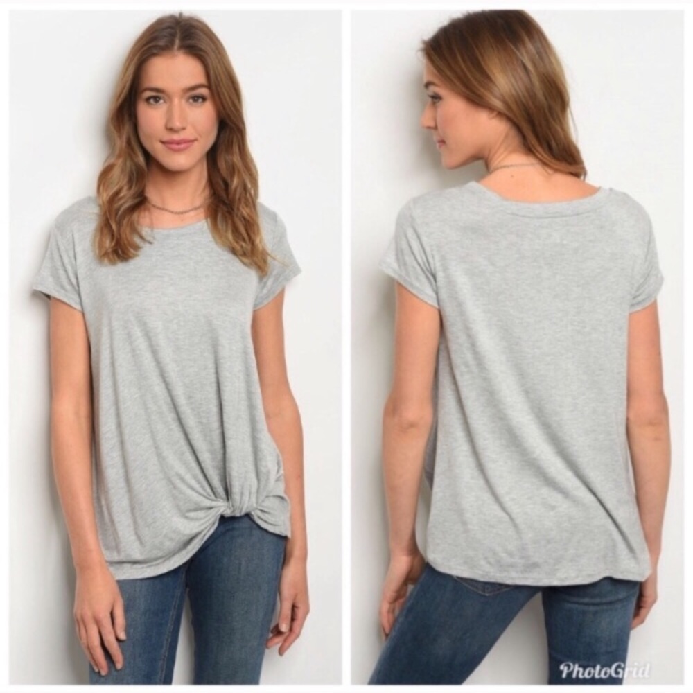 Knotted front, jersey t-shirt